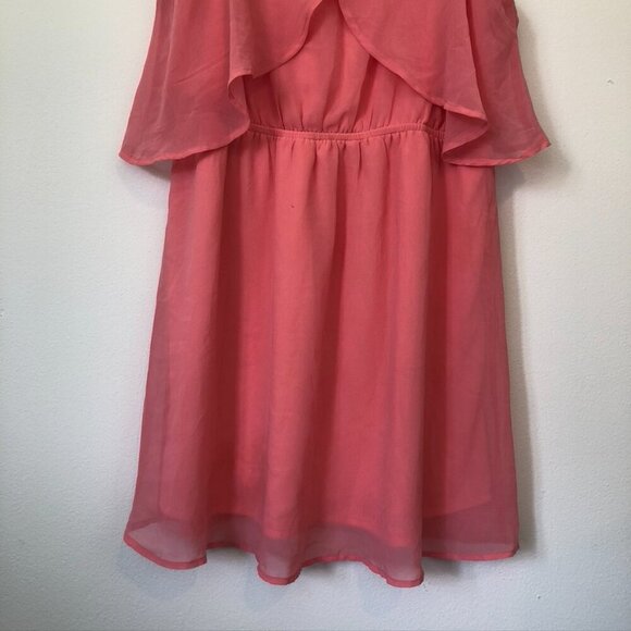 FREEBIRD Pink Boho Flounce Trim Party Wedding Guest Mini Dress Small / Medium ?? - Picture 6 of 14